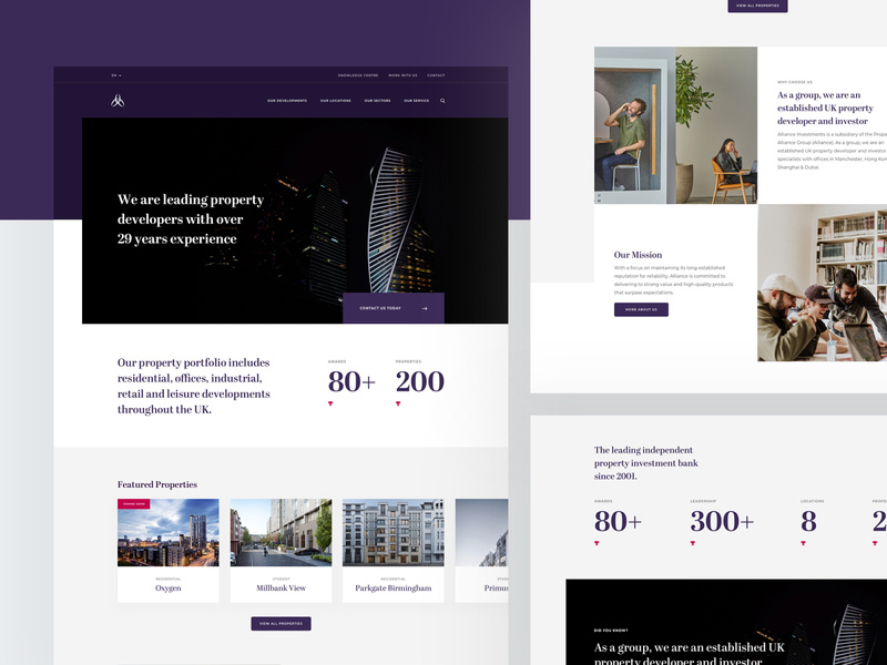 Alliance Investments - Home icon typography layout website user experience user interface homepage property design web ux ui