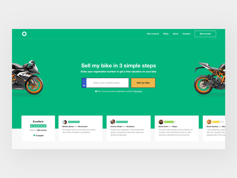 Bike Sales Concept desktop responsive icons website design ecommerce user experience user interface website design web ux ui