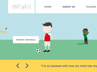 Sports Write bright characters colourful colours illustration kids slideshow typography web design