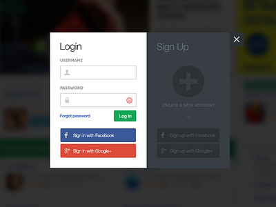 Login Popup create account facebook login google login login popup register register popup sign in sign up ui ui login