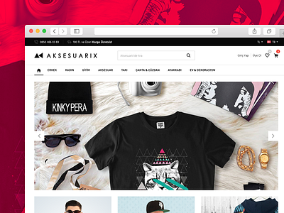 Shopping ecommerce fashion full screen navigation product shop shopping ui web