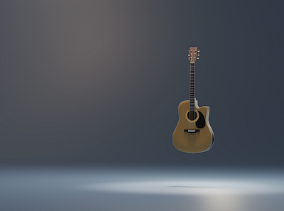 An acoustic Guitar (Blender) 3d design guitar visual