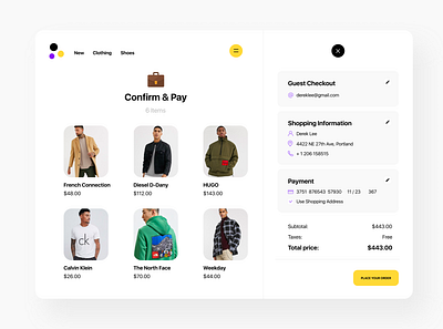 Shopping App app clothes shopping store ui ux website