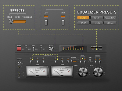 detailed illustration of the audio system elements