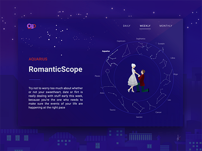 RomanticScope App astrology horoscope illustration ui zodiac
