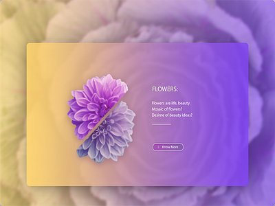 Flowers card, 1 step concept nature in design card design idea flowers ui ux