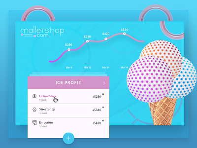 Ice cream PROFIT page concept business design fantastic payment profit uxui