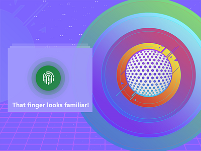 screen with function finger check! futuristic space uiux