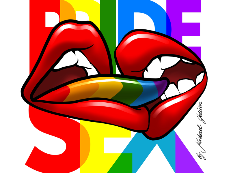 Pride - SEX passion love bite lips sex equality rainbow month pride gay