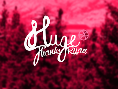 HUGE THANKS ! debut hand pink shots typography