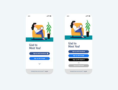 Mobile Login Page with different options design login mobile ui ux
