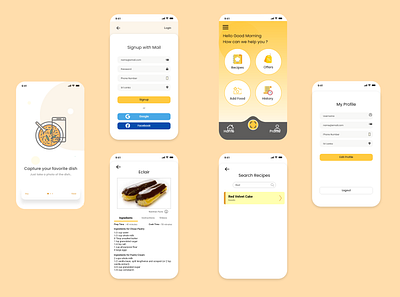 Food detecting mobile app using AI ai food mobile app ux