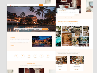 Hotel Landing Page - Concept Design clean ui hotel website landing page ui uiux