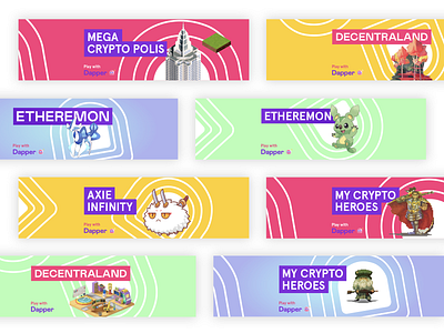 Dapper: Play With Dapper Campaign ads advertising art direction blockchain blog header branding campaign character crypto cryptokitties dapper dapperlabs design gaming graphic design graphics illustration vancouver vector