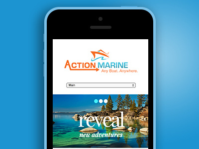 Action Marine Menu design mobile web