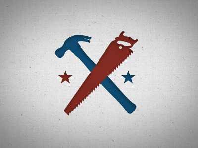 United! carpenter hammer icons logo mark saw star