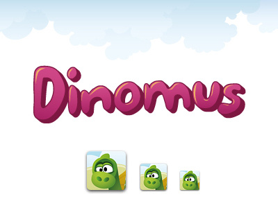 Dinomus dinosaur icon illustration logo mobile
