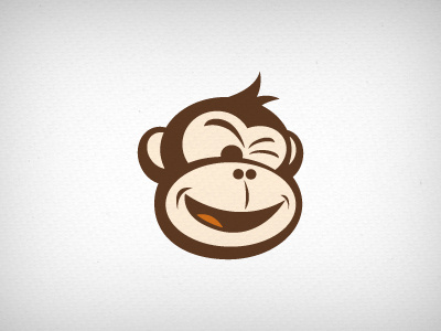 Smart Monkey Color Version illustration logo mark monkey wink