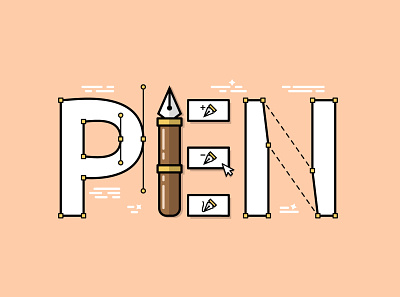 PEN Graphic Concept abstract illustration pen pen tool tipography