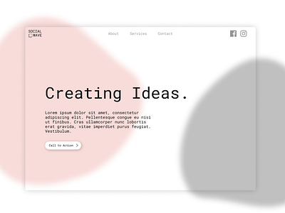 Social Wave Home Page Concept concept design header design landing page ui web