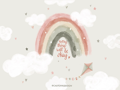 Everything will be okay artist calligraphy colors create digital digital artists draw everything will be okay illustration ipad pro procreate quarentena rainbow tipography