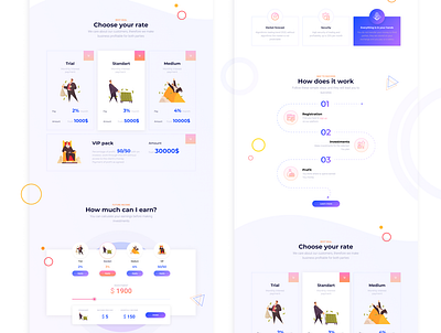 Landing for the investment project design finance investment steps ui ui ux ui design uidesign uiux ux ux design uxdesign web design webdesign wizzard