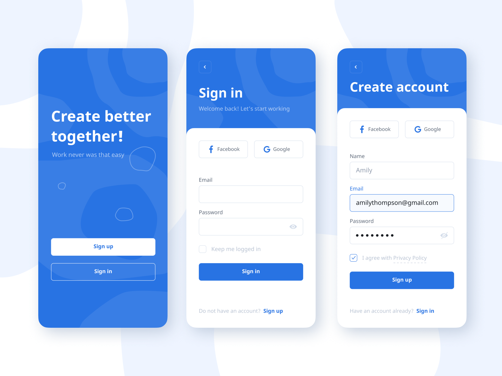 Sign up for mobile app by Kseniia on Dribbble