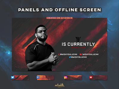 Twitch Panels and Offline Screen background backgrounds branding competitive cosmos design designs destiny 2 esport esports game games gaming livestream mixer offline panels social twitch.tv