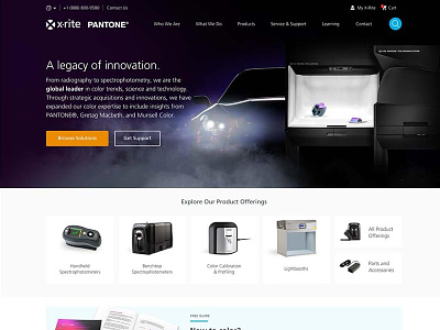X-Rite Pantone Homepage Mockup #2 front end development homepage ui ux web web design web development