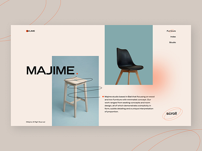 Majime Furniture — Header concept design furniture furniture design furniture website graphicdesign minimal photography typogaphy ui uidesign uiux ux web webdesign