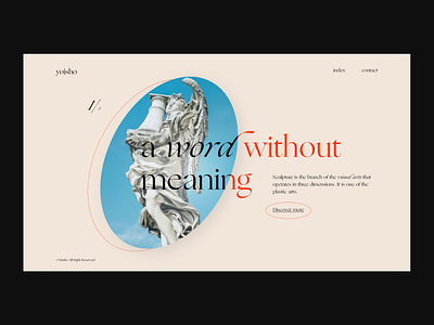Yoisho — Header concept design graphicdesign minimal sculpture statue typography ui uidesign web webdesign