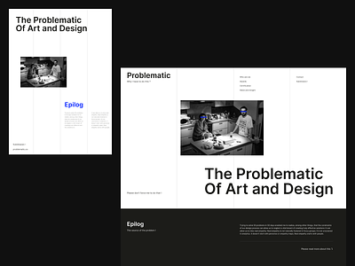 Problematic: Epilog design graphicdesign layout minimal photography typogaphy ui webdesign website website design whitespace