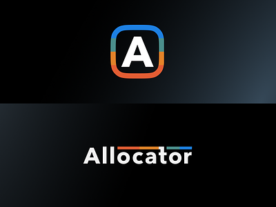 Allocator with Mark allocator avenir next branding fintech identity logo logomark rainbow