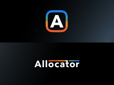 Allocator with Mark allocator avenir next branding fintech identity logo logomark rainbow