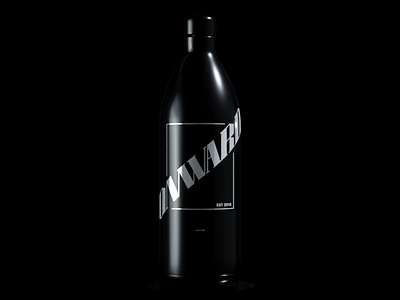 Onward Bottle 3d angle b3d black blender bottle font oz