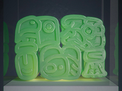 36 '19: M 36days m 36daysoftype 3d b3d jade luxcore mayan typography