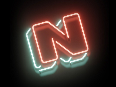 36 '19: N 36days n 36daysoftype 3d b3d neon typography