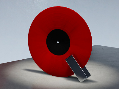 36 '19: Q 36days q 36daysoftype 3d b3d blender record typography vinyl