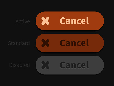 Cancel Button States active button cancel disabled hover round standard states x