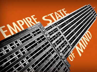 Empire State of Mind architecture black and white building empire state futura new york perspective photography state of mind texture typography vanishing point wallpaper