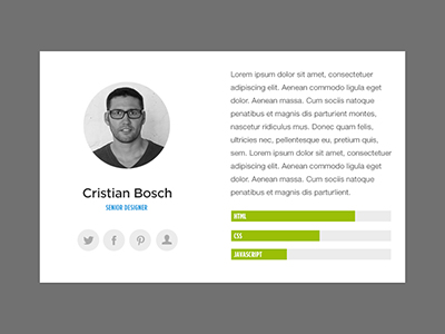 Profile Widget By Cristian Bosch On Dribbble