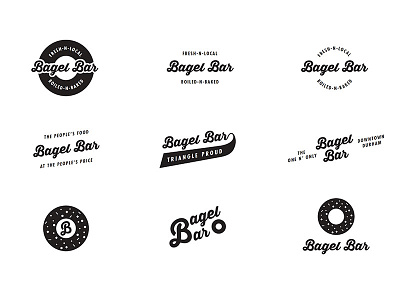 Bagel Bar Logo Explorations logo logotype sketch wordmark