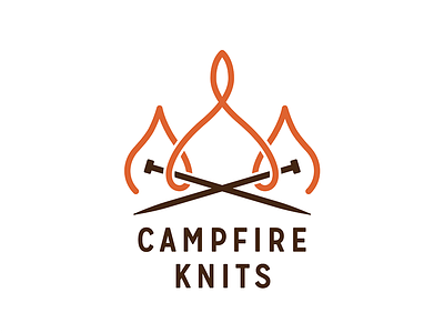 Campfire Knits knitting logo typography