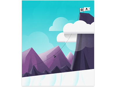 Illustration cable car cable railway cableway clouds graphic growth illustration improvement landscape mountain mountainous landscape snow