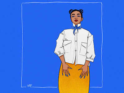 Nargis blue blue and orange character design contrast digital art digital illustration digital painting fashion fashion illustration graphic graphic art graphicdesign illustration art minimal