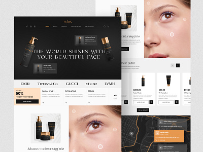 velux - Cosmetic Website Design beauty body care clean cosmetic cosmetic website makeup minimal minimalist skincare skincare website store ui ux