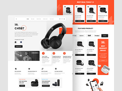 Audio Store Web Design audio black clean electronic headphone jbl marketplace minimal product sony tws ui ux