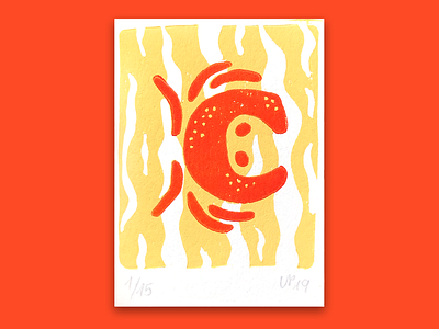"C" for 36daysoftype 2019 🦀 36 days of type lettering 36daysoftype art print artprint bold crab fish icon illustration lettering linocut logo type art type challenge typo logo typogaphy