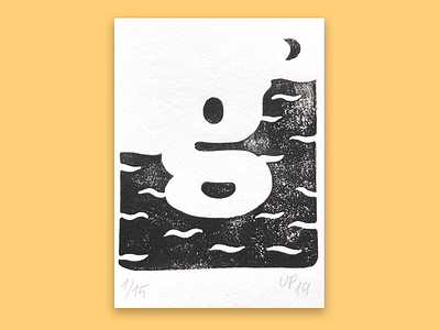 "G" for 36daysoftype 2019 36days g 36daysoftype art print bold business cards icon illustration lettering linocut logo logo design negative space sea type art type challenge typedesign water