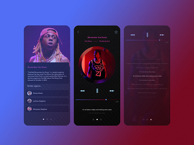Music Player Design app black clean colorful concept dailyui dark app dark mode design icon illustration interface ios music app music player ui ux